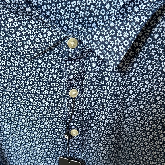 FootJoy Navy Patterned Polo Shirt - Picture 5 of 6